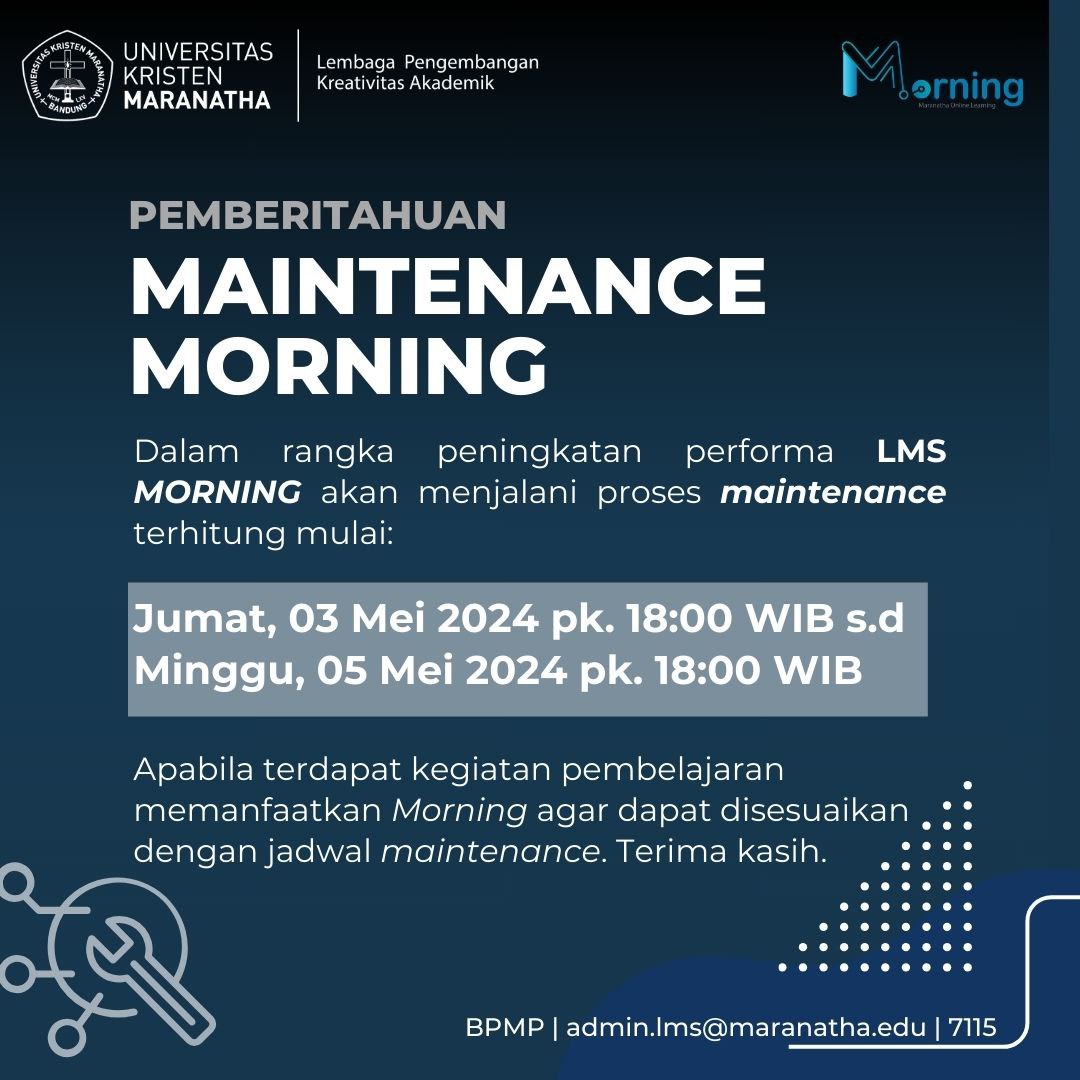 Maintenance Morning